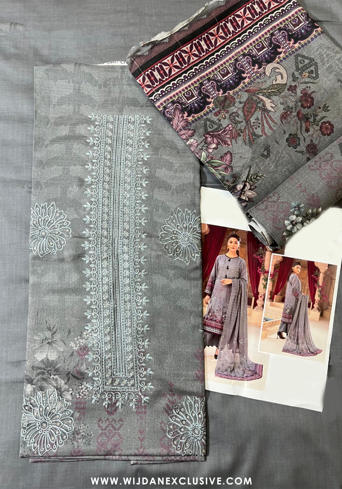 Suzaina Unstitched Printed Embroidered Lawn Collection - 2025 by Wijdan ART-03