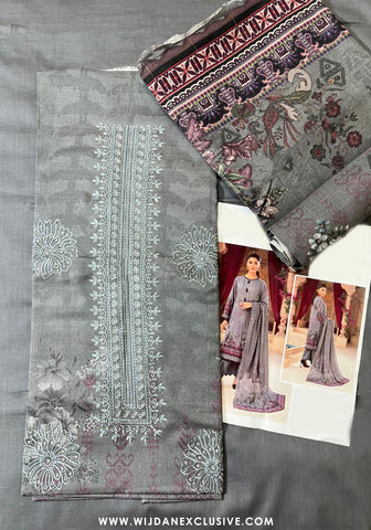 Suzaina Unstitched Printed Embroidered Lawn Collection - 2025 by Wijdan ART-03