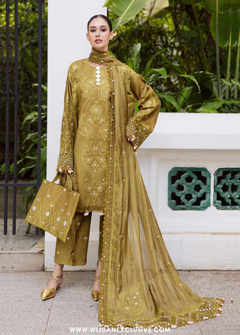 Lovella by Marjjan | Unstitched Embroidered Viscose Collection - 2025 MEV-43 A (OLIVE)