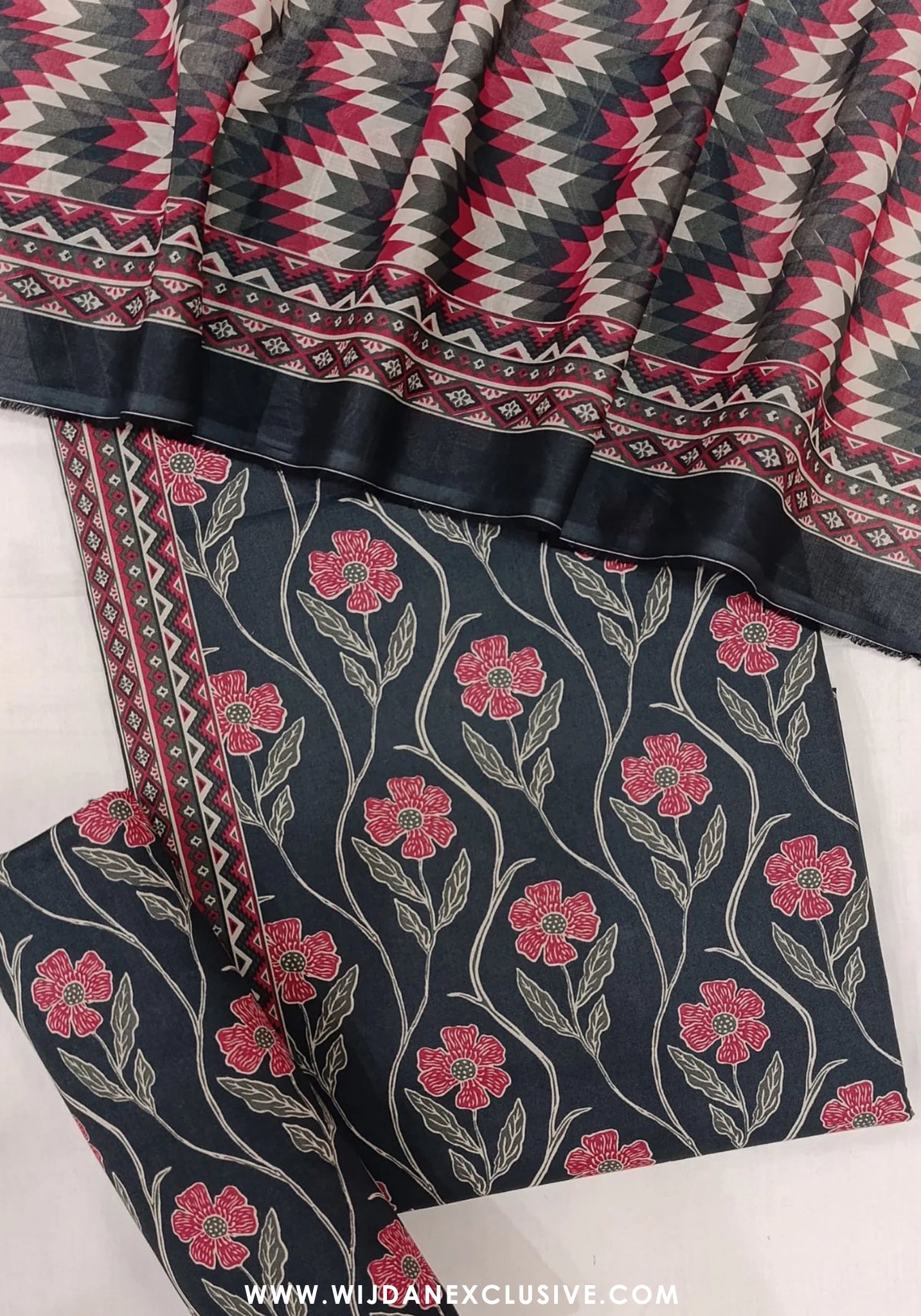 Bin Saeed Unstitched 3PC Digital Printed Cambric Collection - 2025 D-09