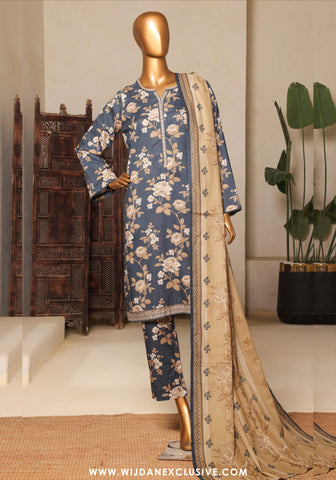 Bin Saeed Stitched Exclusive Printed 3PC Lawn Collection'25 Vol-11 D-09