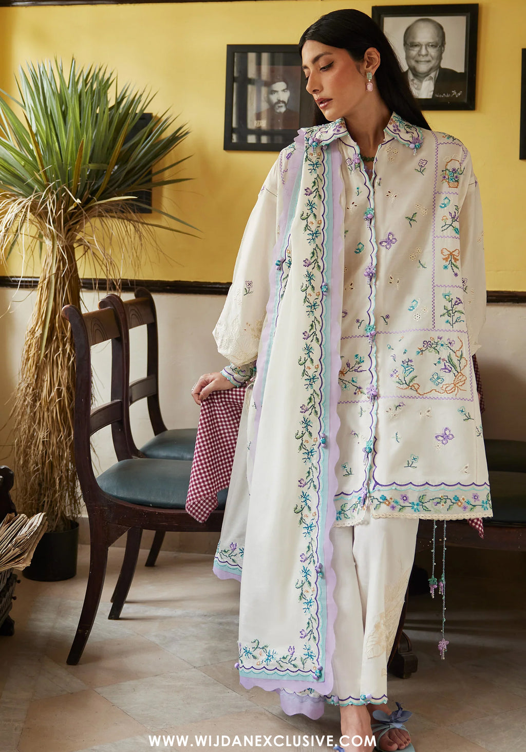 Wildflower by Zaha | Unstitched Festive Lawn Collection - 2026 (GHOST ORCHID WHISPER)