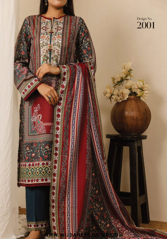 VS Daman Unstitched 3PC Digital Cambric Collection - 2025 D-2001