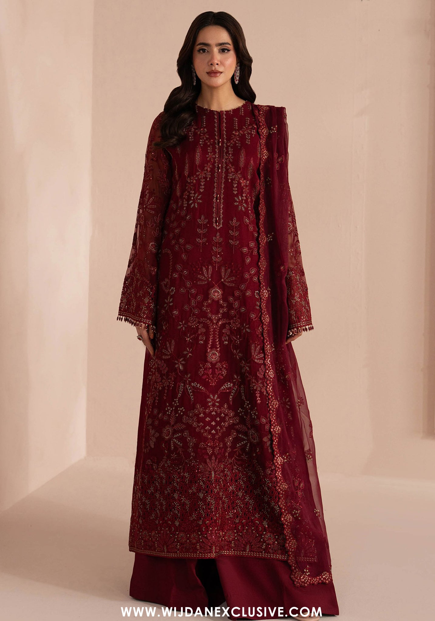 Izhar e Mohabbat by Lamisah | Unstitched Formal Chiffon Collection - 2026 (RED RUBY)