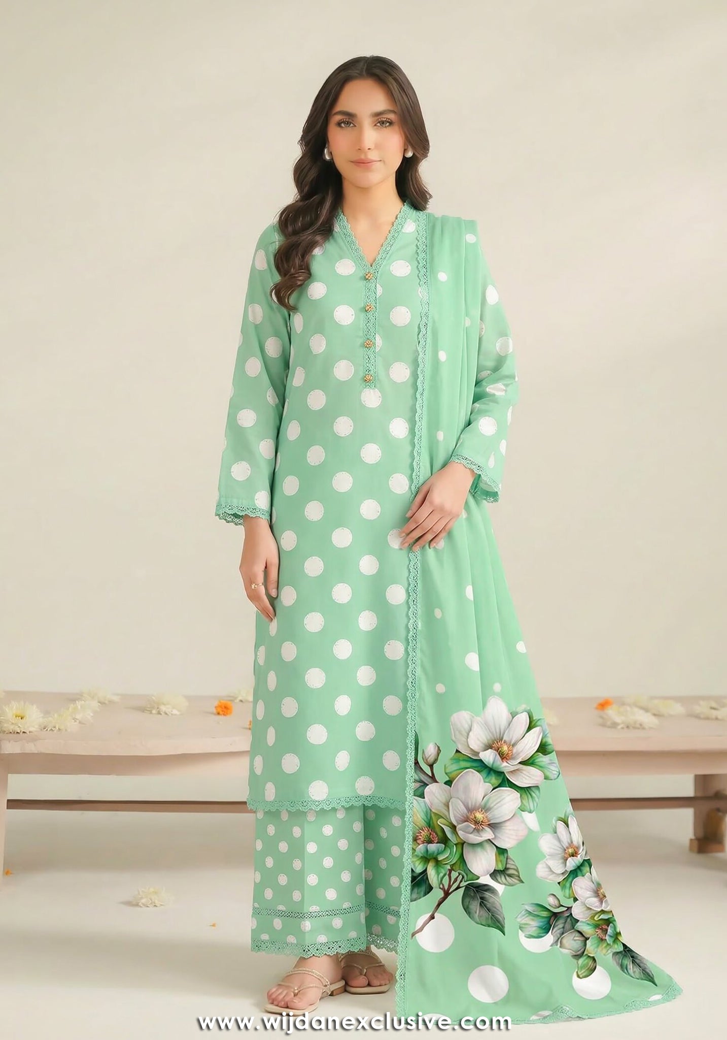 M Dots by Mahay | Unstitched Airjet Lawn Vol-02 Collection - 2026 (D-09)