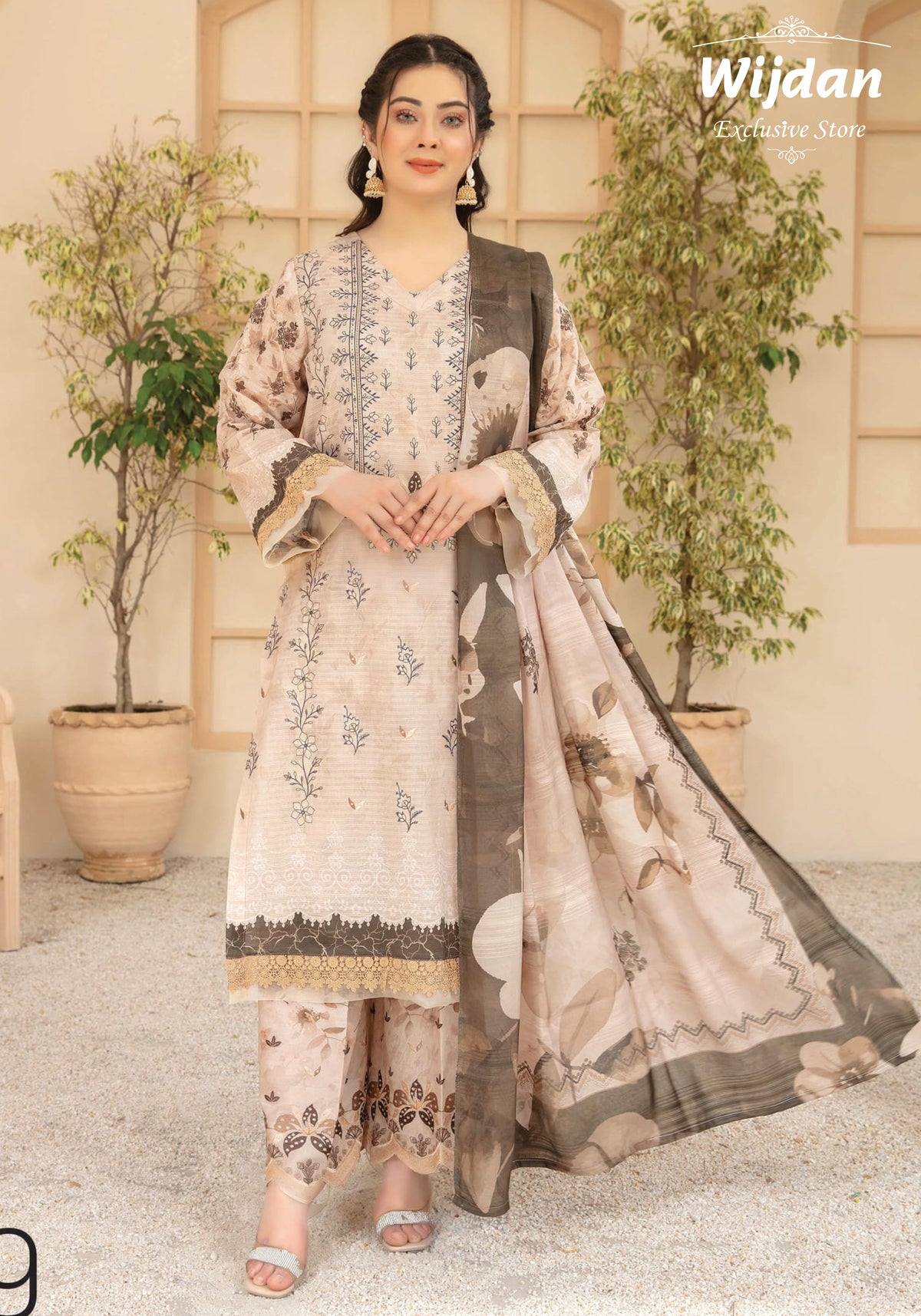 Plazo Digital Printed Bana Doria Lawn Collection'25 by Abisha D-09