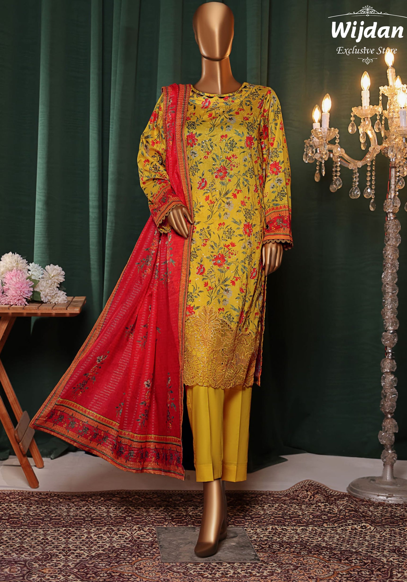 HZ Satranga Embroidered Lawn Collection D-09