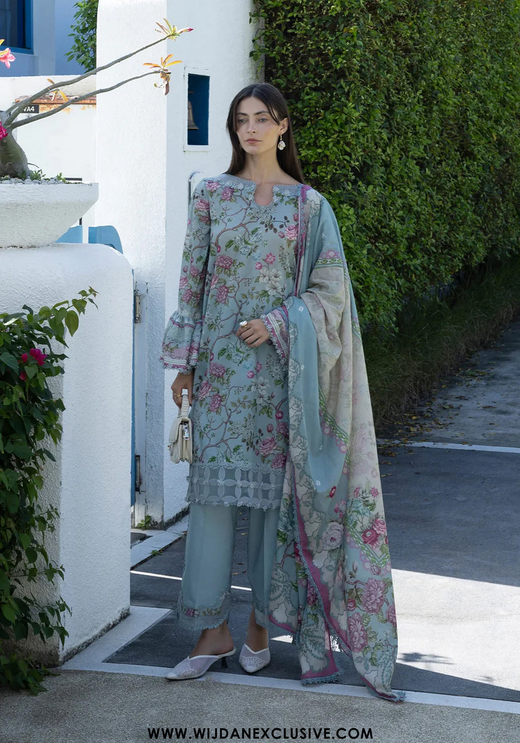 Santorini by Elaf | Unstitched Printed Lawn Collection - 2026 EPN-8A EIRINI BLOOM