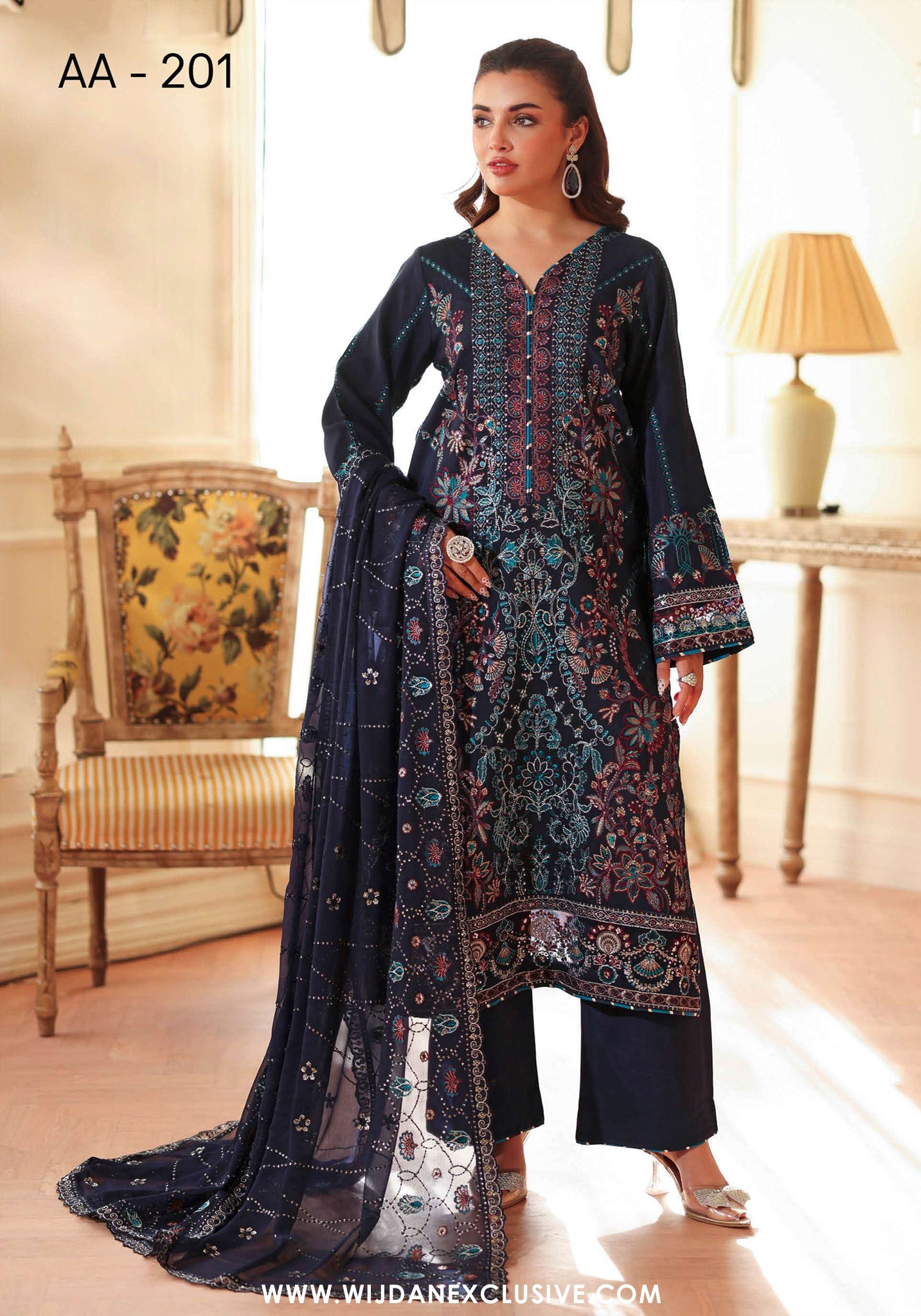 Aangan by Ramsha | Unstitched Rawsilk Vol-II Formal Collection - 2025 AA-201