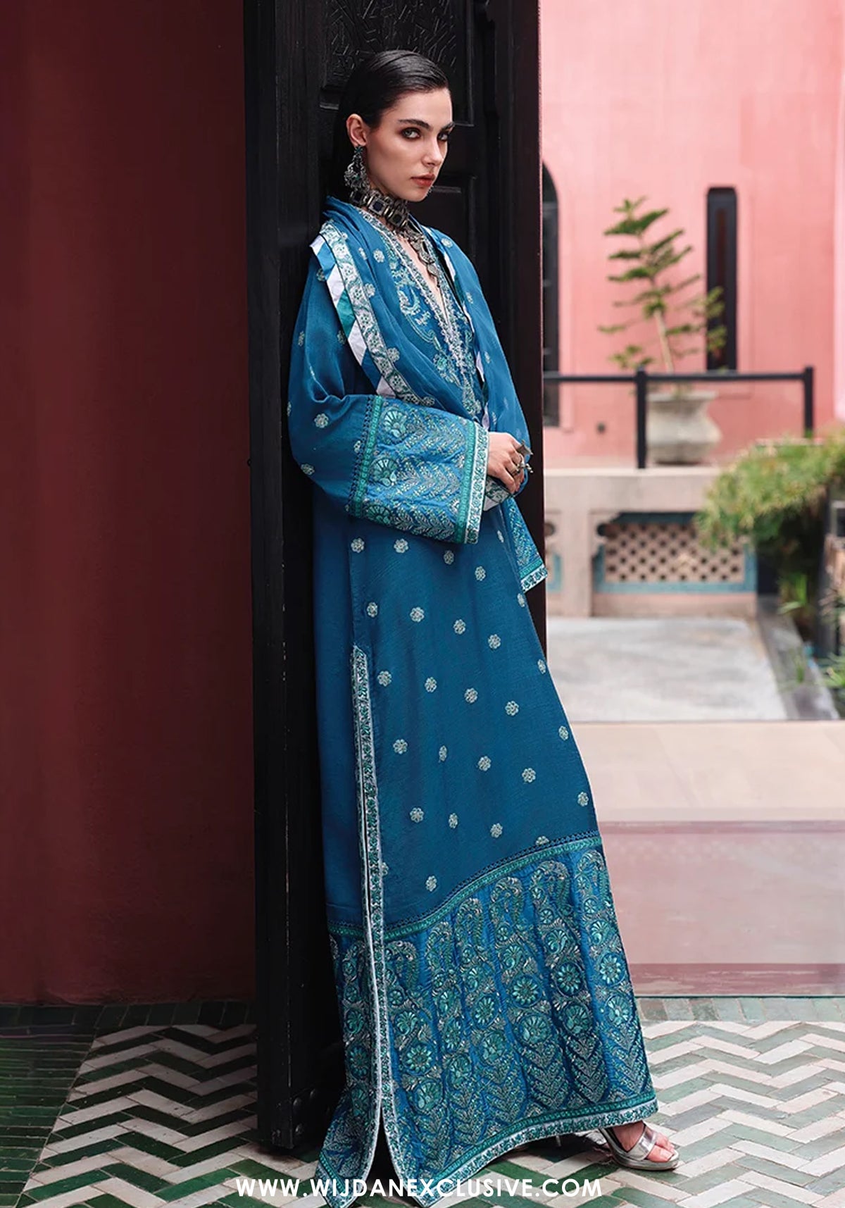 Nuvera by Mushq | Unstitched Embroidered Raw Silk Formal Collection'26 (ROUGE SAPPHIRE)