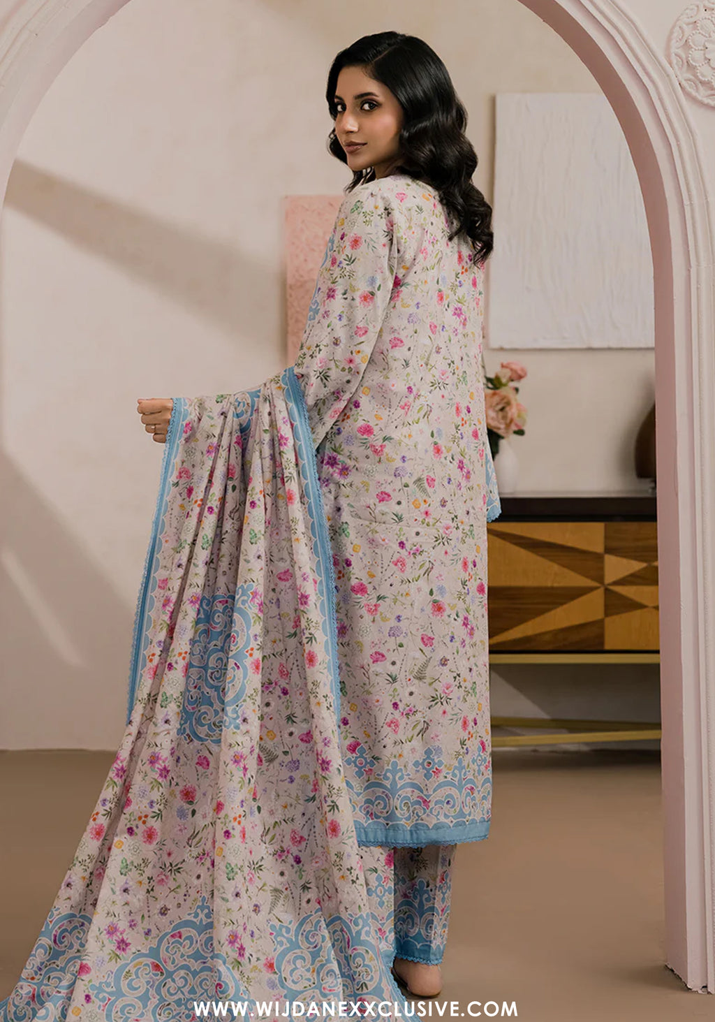 Zellburry Unstitched 3pc Printed & Embroidered Lawn Collection - 2026 (WUS-0891)