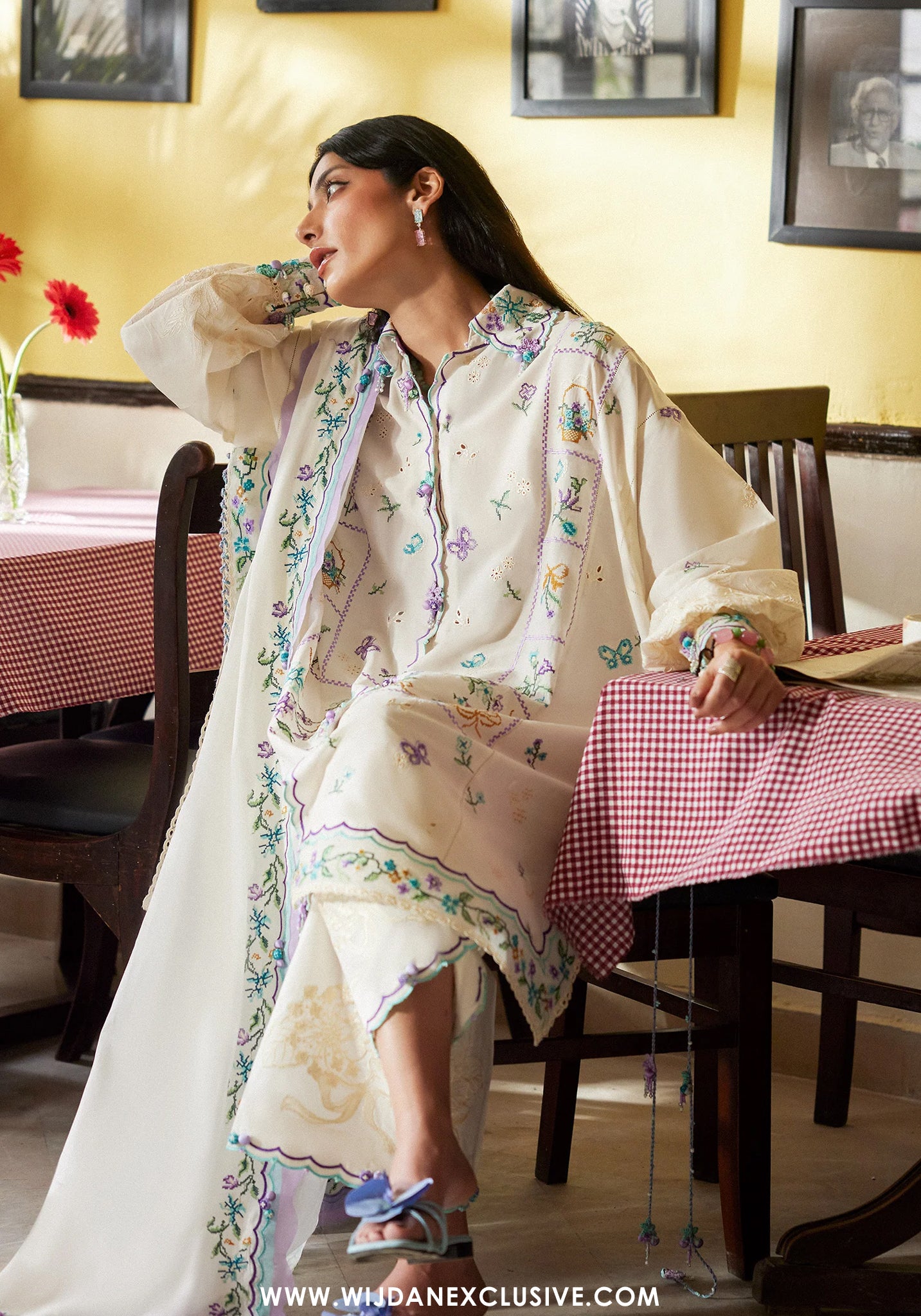Wildflower by Zaha | Unstitched Festive Lawn Collection - 2026 (GHOST ORCHID WHISPER)