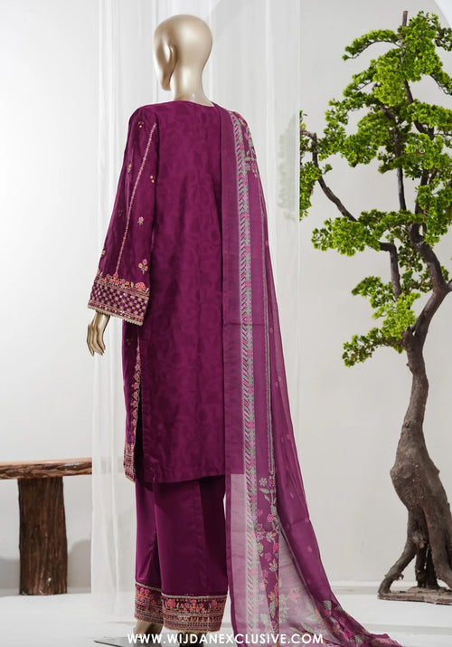 Bin Saeed Stitched 3pc Luxury Embroidered Jacquard Collection - 2026 (D-09)