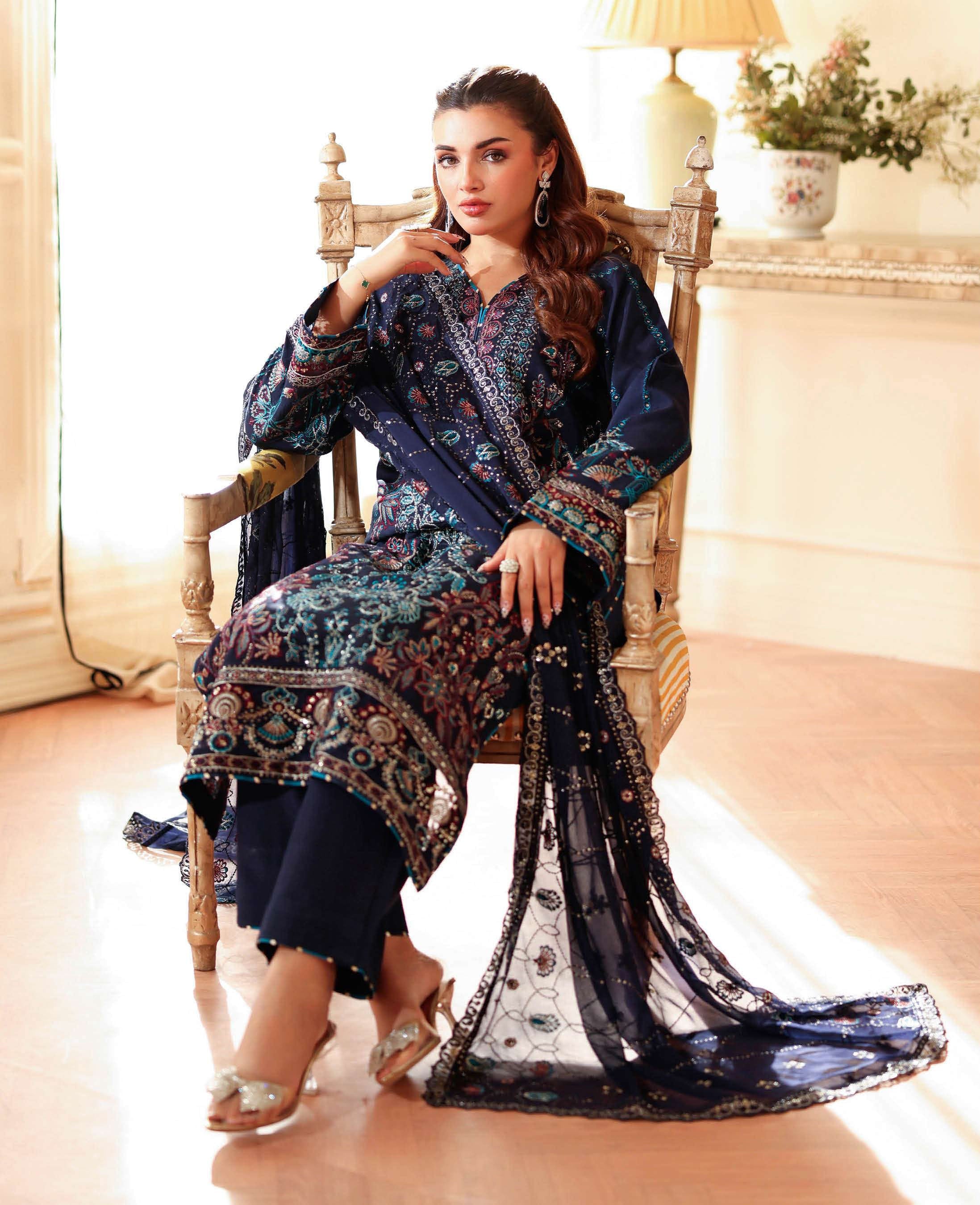 Aangan by Ramsha | Unstitched Rawsilk Vol-II Formal Collection - 2025 AA-201