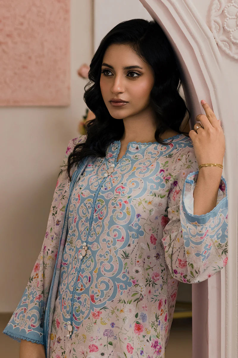 Zellburry Unstitched 3pc Printed & Embroidered Lawn Collection - 2026 (WUS-0891)
