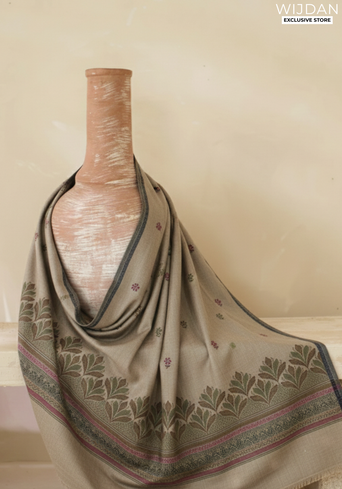 Wijdan Wool Printed Women's Shawl Collection - 2025 (BEIGE)
