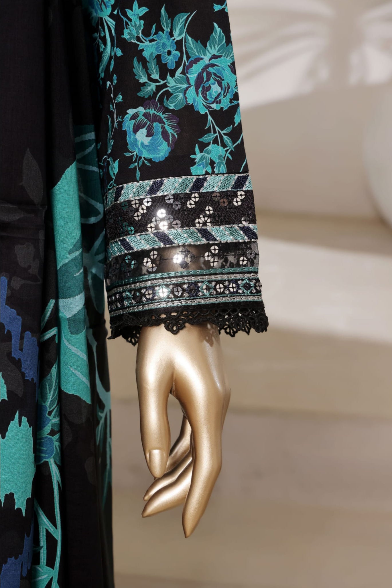 Sadabahar Signature Stitched Festive Embroidered Lawn - 2025 Vol-02 Black