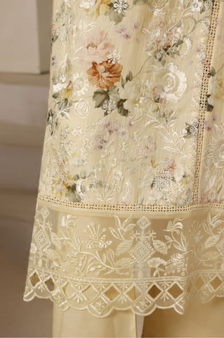 Sadabahar Signature Stitched Festive Embroidered Lawn - 2025 Vol-02 Lemon