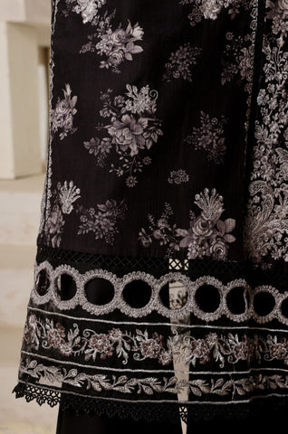 Sadabahar Signature Stitched Festive Embroidered Lawn - 2025 Vol-02 Black