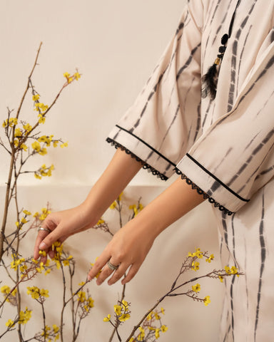 Casual Lite Janaan Stitched Premium Silk Viscose Drop-I (NOIR LINES)