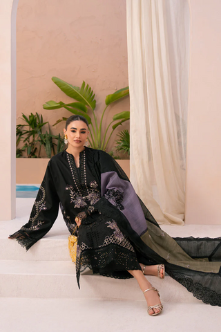 Amani by Marjjan | Unstitched Embroidered Viscose Winter Collection - 2025 MSV-01-A (BLACK)