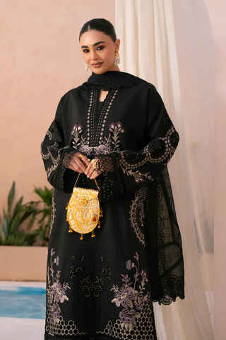 Amani by Marjjan | Unstitched Embroidered Viscose Winter Collection - 2025 MSV-01-A (BLACK)