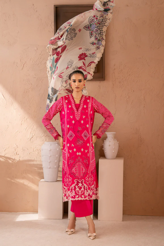 Amani by Marjjan | Unstitched Embroidered Viscose Winter Collection - 2025 MSV-02-A (PINK)
