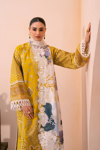Amani by Marjjan | Unstitched Embroidered Viscose Winter Collection - 2025 MSV-02-B (YELLOW)
