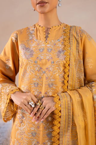 Amani by Marjjan | Unstitched Embroidered Viscose Winter Collection - 2025 MSV-04-B (MUSTARD)