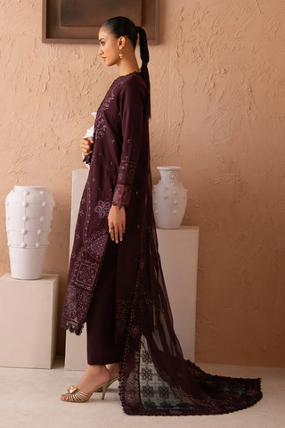 Amani by Marjjan | Unstitched Embroidered Viscose Winter Collection - 2025 MSV-05-B (MAGENTA)