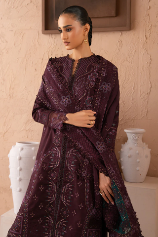 Amani by Marjjan | Unstitched Embroidered Viscose Winter Collection - 2025 MSV-05-B (MAGENTA)