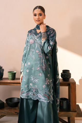 Amani by Marjjan | Unstitched Embroidered Viscose Winter Collection - 2025 MSV-06-A (TEAL)