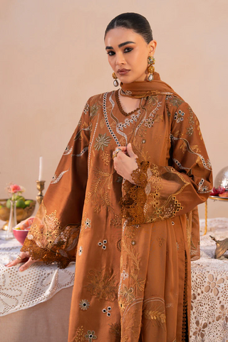 Amani by Marjjan | Unstitched Embroidered Viscose Winter Collection - 2025 MSV-06-B (RUST)