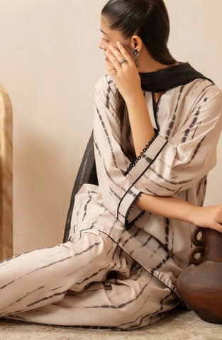 Casual Lite Janaan Stitched Premium Silk Viscose Drop-I (NOIR LINES)
