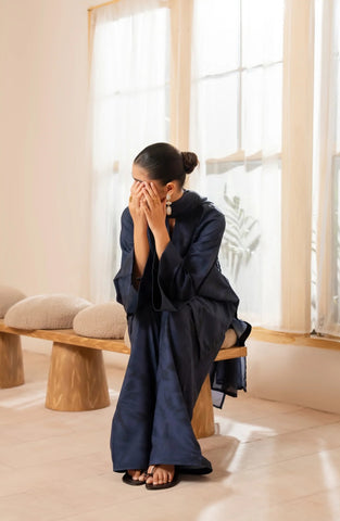 Casual Lite Janaan Stitched Premium Silk Viscose Drop-I (MIDNIGHT BLOOM)
