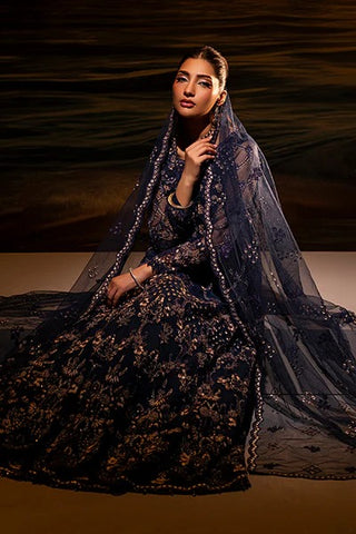Riwayat Lamisah Unstitched Chiffon Collection - 2025 by Lavish (Jewel Blue)