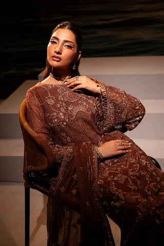 Riwayat Lamisah Unstitched Chiffon Collection - 2025 by Lavish (Caramel Luxe)