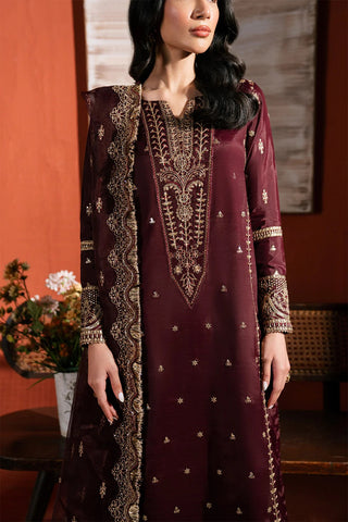 Neeshay Stitched Raw Silk Collection - 2025 RS-05 MAHROON