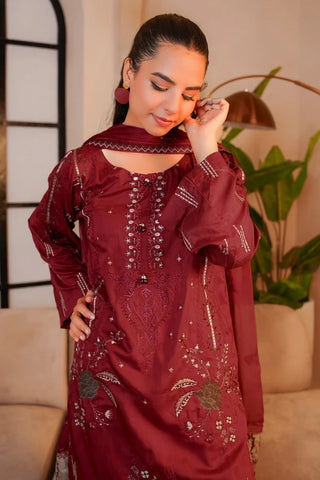 Wijdan Unstitched Premium Viscose Collection - 2025 MV-286 (Red)