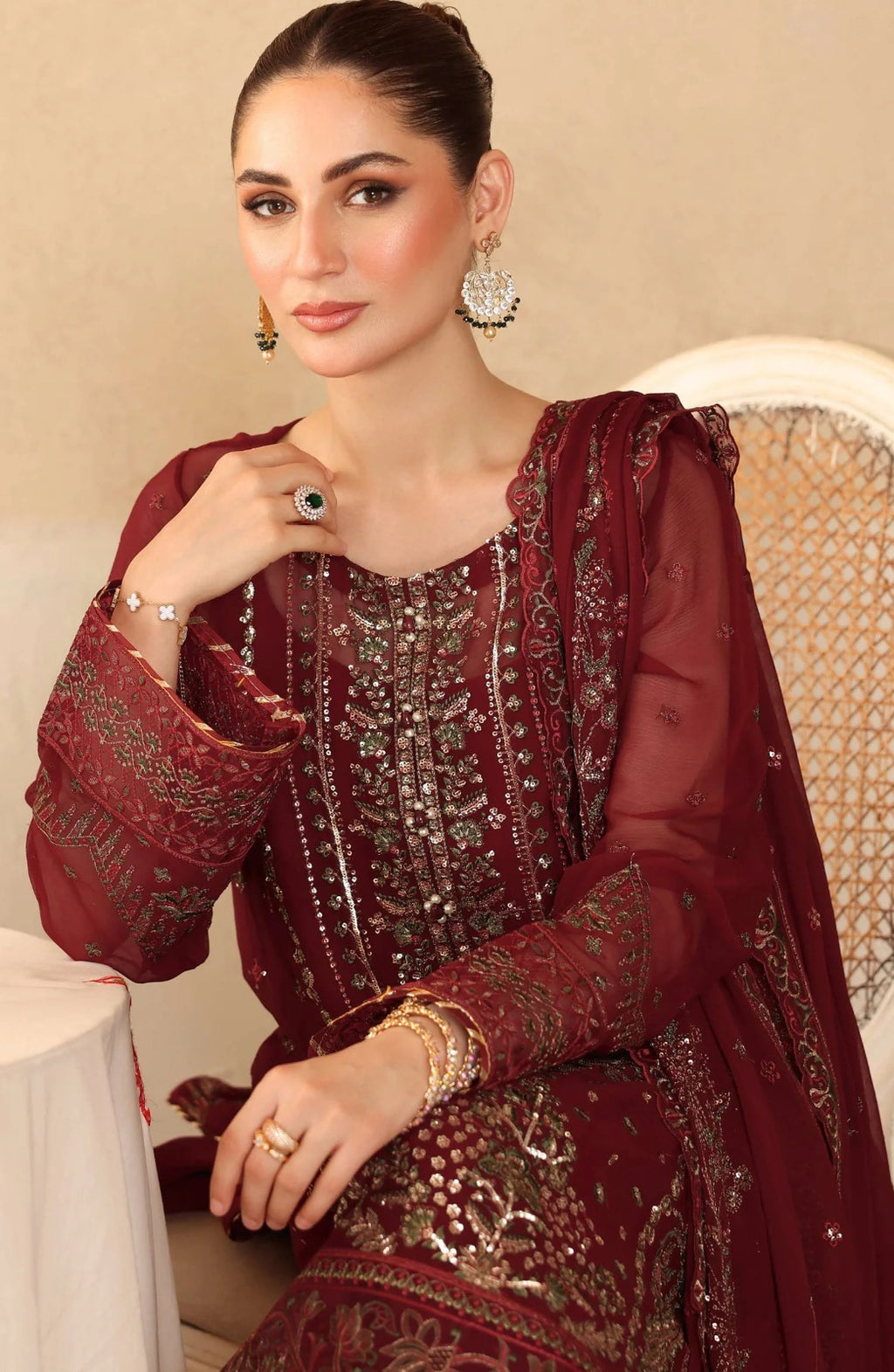 Ramsha Sonehri Unstitched Embroidered Chiffon Collection - 2025 Vol-02 BB-204