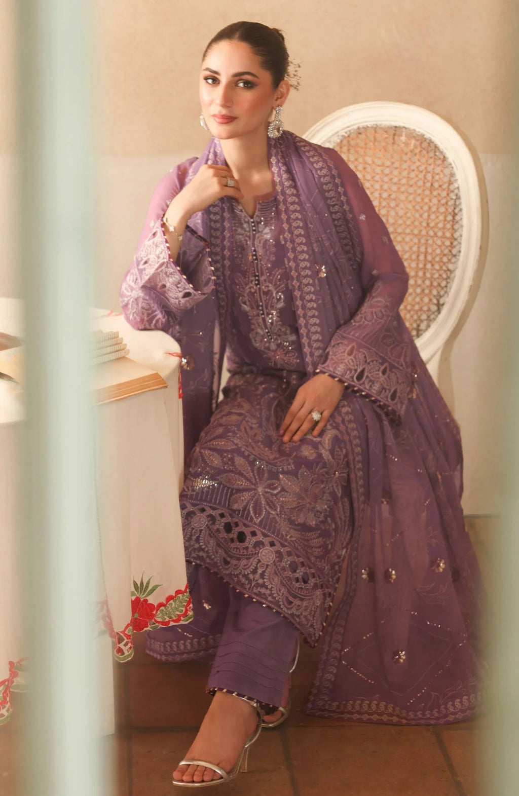 Ramsha Sonehri Unstitched Embroidered Chiffon Collection - 2025 Vol-02 BB-207