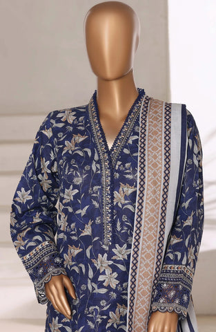 Sadabahar Malika Stitched Embroidered Khaddar Collection - 2025 (BLUE)