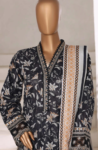 Sadabahar Malika Stitched Embroidered Khaddar Collection - 2025 (BLACK)