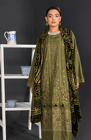 Palachi Unstitched Luxurious Embroirdered Winter Collection - 2025 (Green)