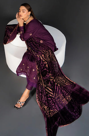 Palachi Unstitched Luxurious Embroirdered Winter Collection - 2025 (Purple)