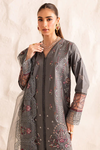 Marjjan Guzel Unstitched Embroidered Lawn Collection - 2025 SMC-205 (Grey)