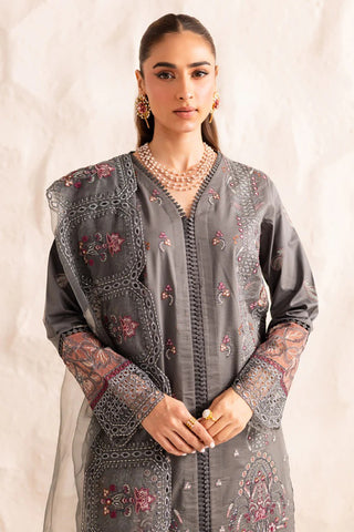 Marjjan Guzel Unstitched Embroidered Lawn Collection - 2025 SMC-205 (Grey)