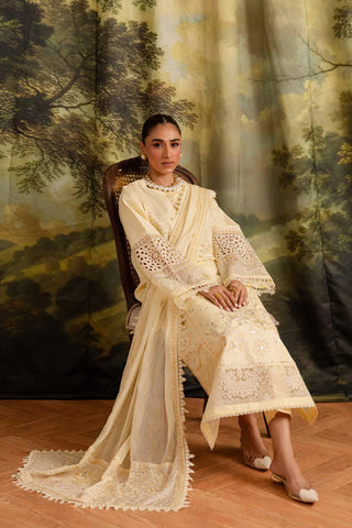 Marjjan Guzel Unstitched Embroidered Lawn Collection - 2025 SMC-203 (Yellow)