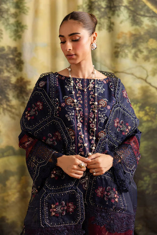 Marjjan Guzel Unstitched Embroidered Lawn Collection - 2025 SMC-205 (Blue)