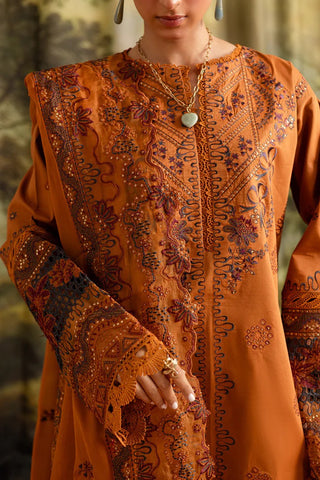 Marjjan Guzel Unstitched Embroidered Lawn Collection - 2025 SMC-208 (Rust)